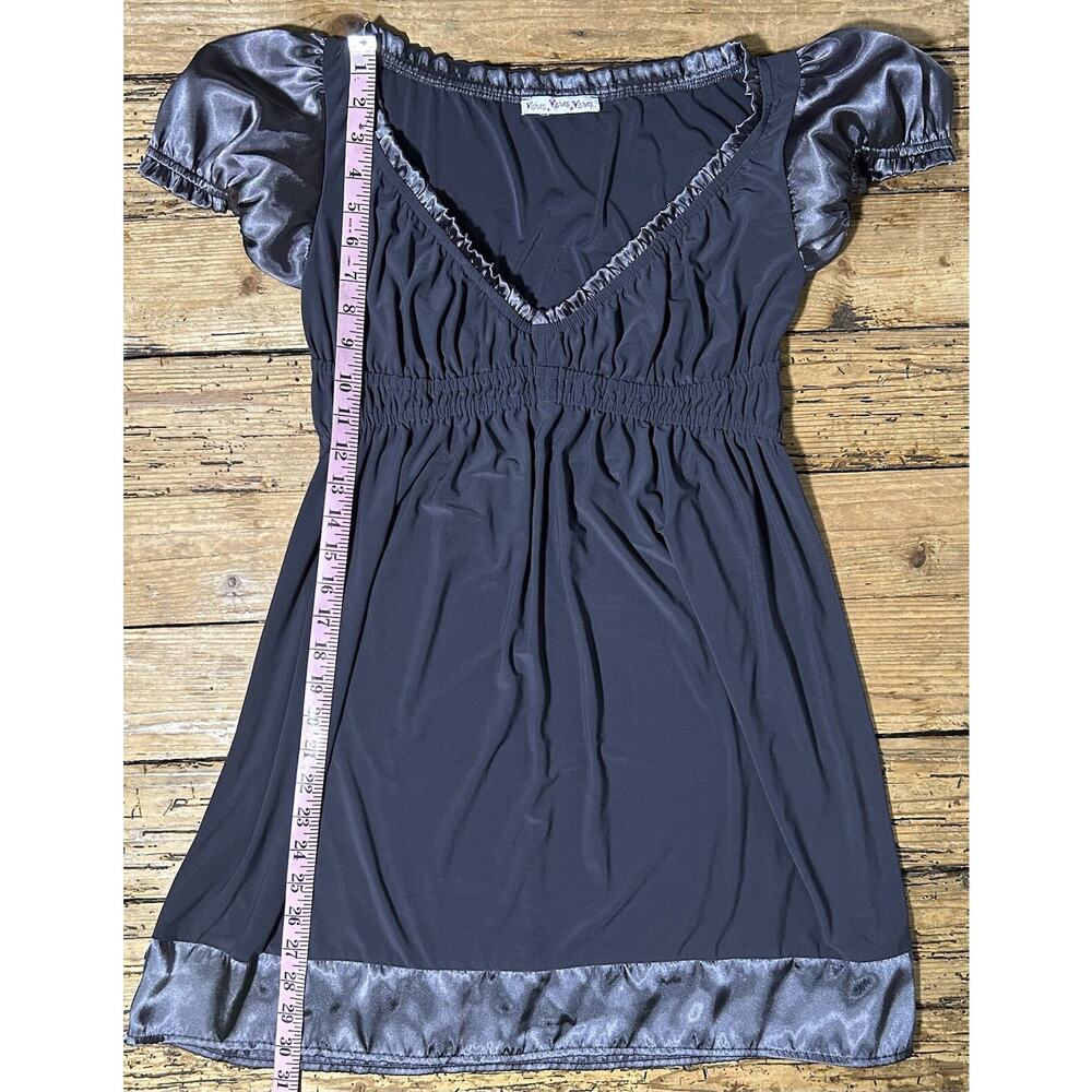 Wishes Wishes Wishes Charcoal Grey Puff Sleeve Mini Dress Size S - No size Tag- - Picture 4 of 6